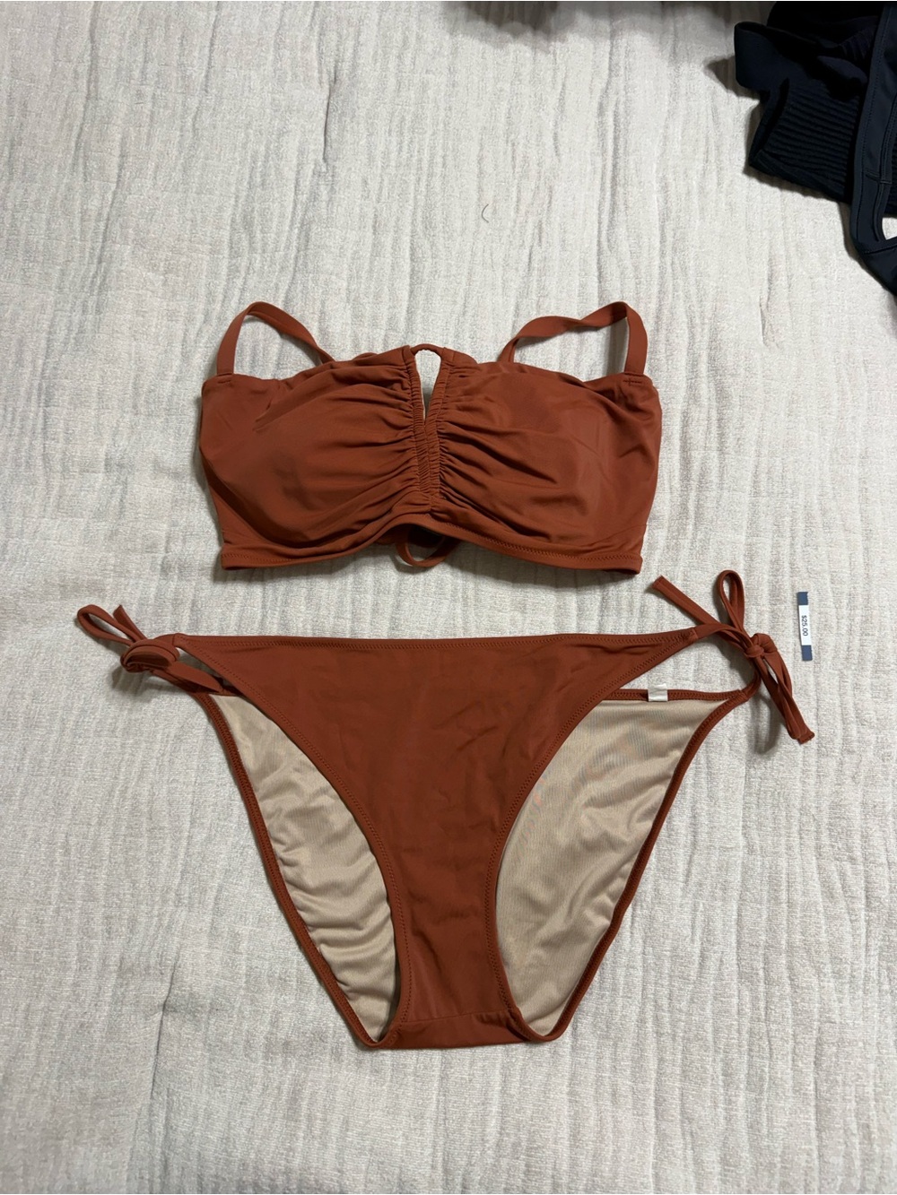 SHEIN Rust Brown Ruched Bikini Set